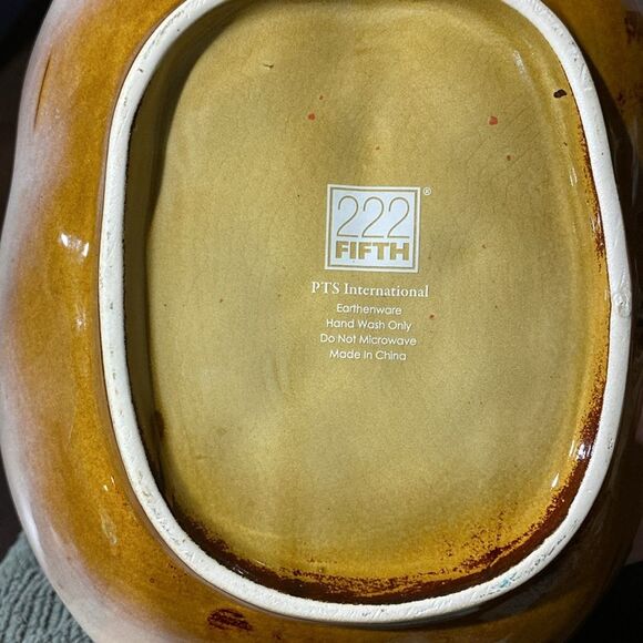 222 Fifth Earthenware Perched Owl Catch All Bowl Dish - Picture 5 of 8